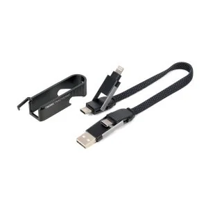 Cabo Multifunções 3-em-1 USB/USB-C para Lightning ou USB-C