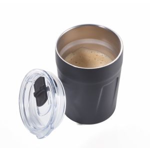 Caneca Térmica Pequena de Aço Inoxidável Troika Espresso Doppio Preto