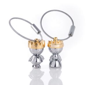 Conjunto de Porta-Chaves Troika Little King & Little Queen - Elegância Real