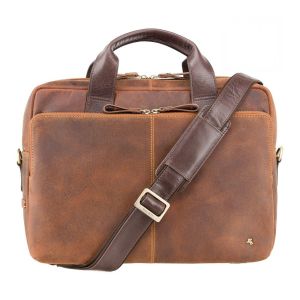 Visconti Hugo Bolsa de laptop 13 Polegadas, Couro Castanho